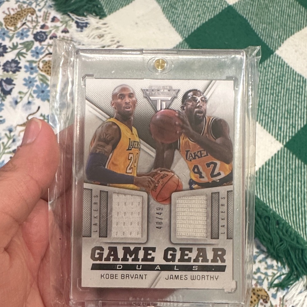 Panini Kobe and Worthy game worn patch card.  Only 49 made in the world. 40/49.